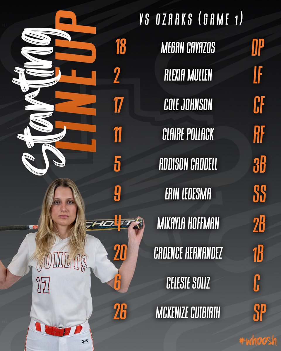 UTDCometSB's tweet photo. Starters in Game 1! 

#whoosh #ascsoftball https://t.co/XFsweEahlA