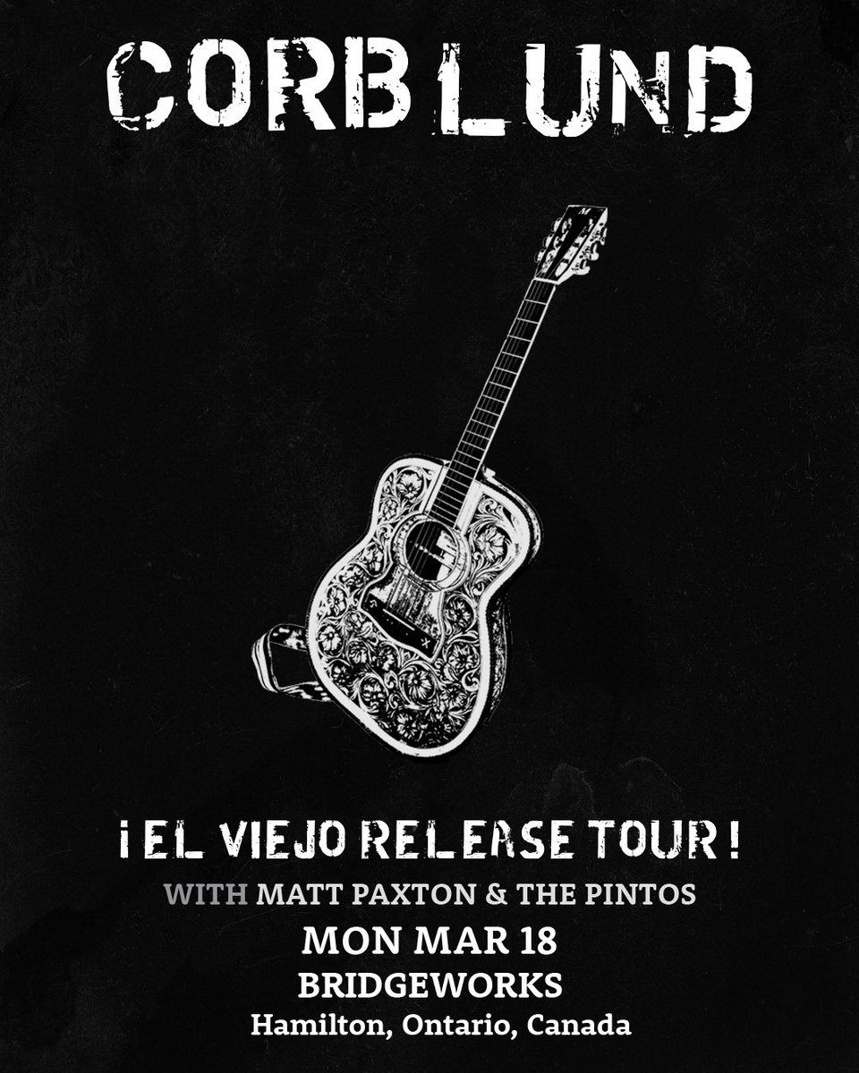 JUST ANNOUNCED:

We’re opening for the great <a href="/CorbLund/">corblund</a> Monday March 18th at <a href="/bridgeworksca/">Bridgeworks</a> in #HamOnt!

Get your tickets fast!
👉 tixr.com/e/85339