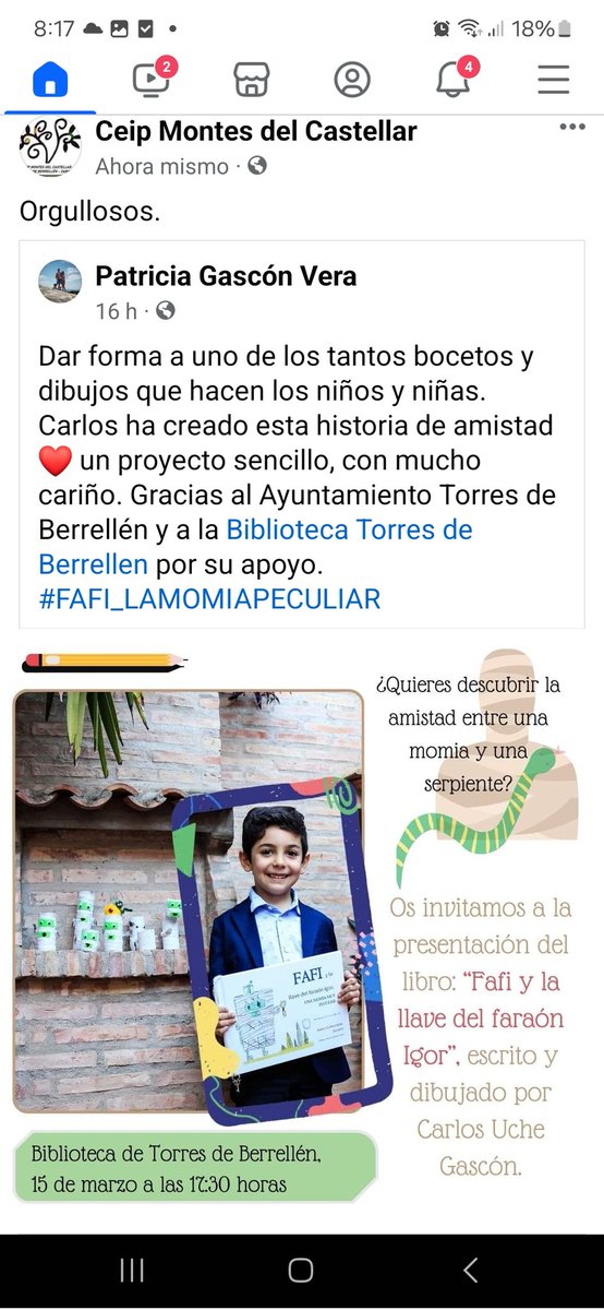 El CEIP Montes del Castellar es un vivero de artistas. Carlos ha escrito un libro.

<a href="/patriciagascon/">Patricia Gascón-Vera</a> <a href="/C_Comunicativa/">COMPETENCIA COMUNICATIVA</a> <a href="/InnovaEducAr/">InnovaEducAr</a> <a href="/educaciongob/">Ministerio de Educación, FP y Deportes</a> <a href="/GobAragon/">Gobierno de Aragón</a>