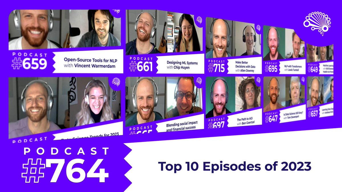 With 4 million combined podcast downloads and YouTube views in 2023, it was our biggest year yet. Watch here: superdatascience.com/764 Thank *you* for listening and big thanks to our incredible guests who draw you to the show! Our unmissable, top 10 most popular episodes of 2023…