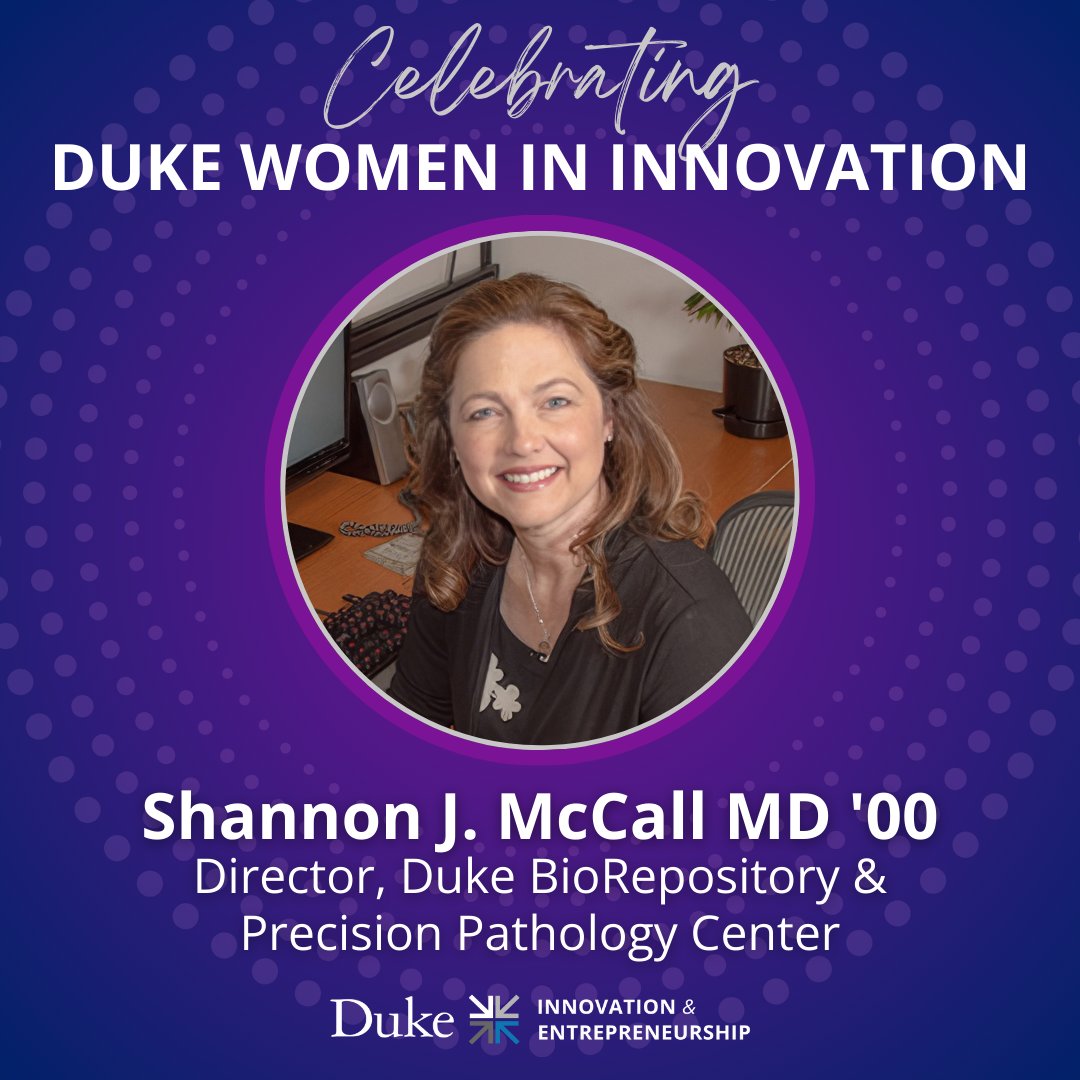 For #IWD2024, check out Duke's Women in Innovation campaign. It spotlights Pathology’s @DrShannonMcCall and other incredible women. McCall has worked on annotating cancer patient samples with digital data to facilitate AI-assisted biomedical research. duke.is/p/xu2t