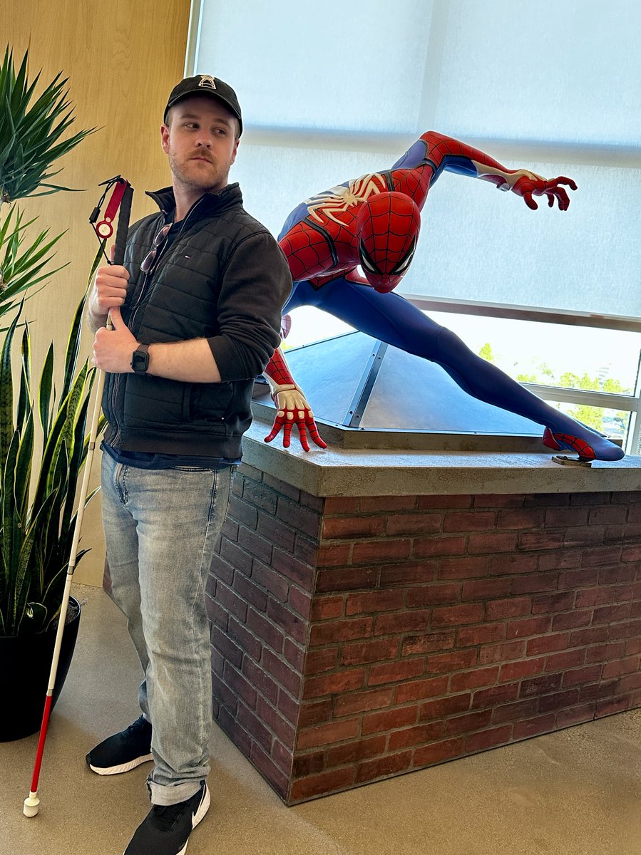 #SpiderMan2PS5 had an update drop that included many of the accessibility features I consulted on during my time spent at @insomniacgames! 🕸️ I'm happy to hear blind gamers have been able to swing into action and finally wear another mask, this time minus the devil horns 😈