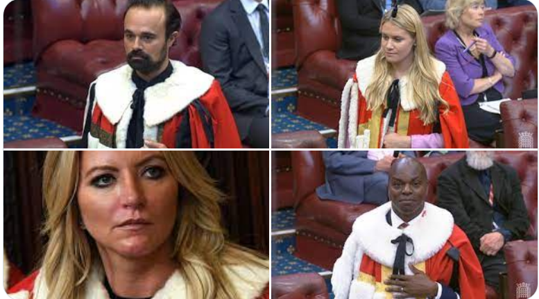 A small selection of the great people we have in The House of Lords. Evgeny Lebedev, KGB, Charlotte Owen, Johnson's daughter, Michelle Mone, PPE scammer and Johnson's drinking buddy. Like if you want them kicking out. RT if you want the House of Lords gone.