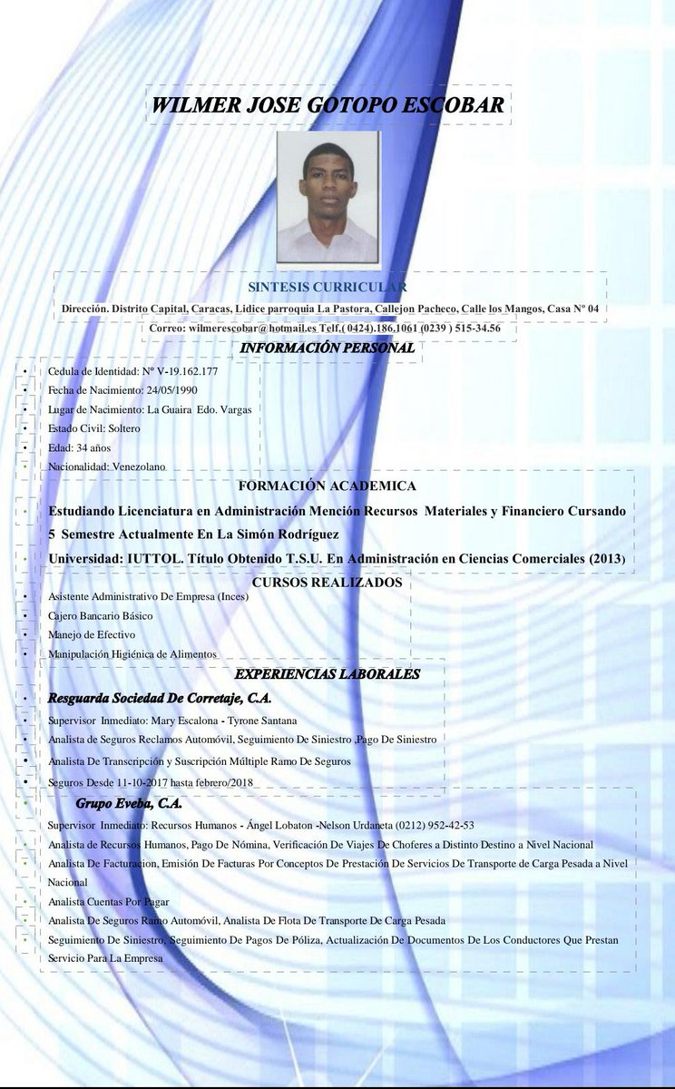 AlexaGomezDos's tweet photo. TSU en administración de ciencias comerciales #SeBuscaEmpleo #Caracas contacto @wjge https://t.co/TCVXjYtGbD