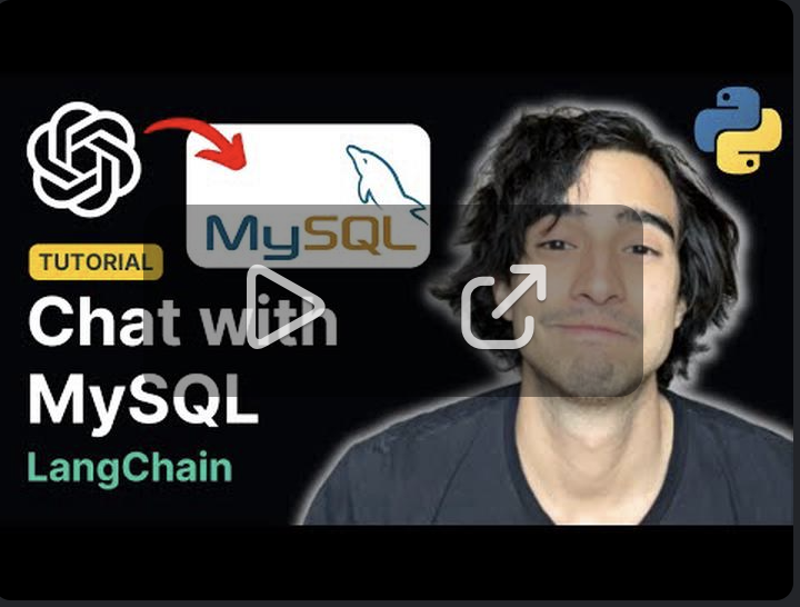 LangChain's tweet photo. 💻Chat with MySQL Database with Python

Want to learn how to interact LLMs with structured data? This video from Alejandro AO walks through connecting LLMs to a MySQL database

A great weekend watch!

https://t.co/rLVqbXvvox https://t.co/med9wuwsAj