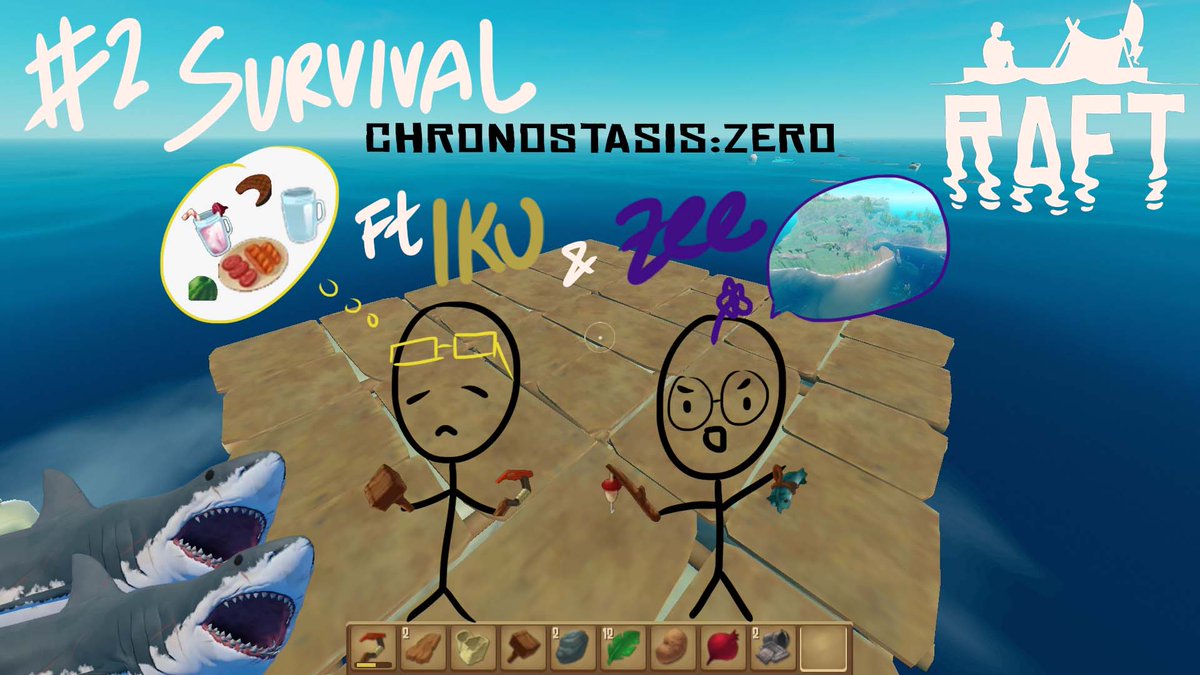 We just hope that we're more than a 3x3 #RAFT this week😭Help <a href="/ikuhsgw/">ikuhsgw | vgencomms open :D</a> stay sane in the middle of the ocean and join <a href="/Floofles0o0/">Zeeflus</a> on his diving adventures to progress the game!⛵️⛵️⛵️

the 3x3 : youtube.com/live/LXQxBniTQ…

#ChrostaLive #VtuberUprisings #ENVtuber #PNGtubers