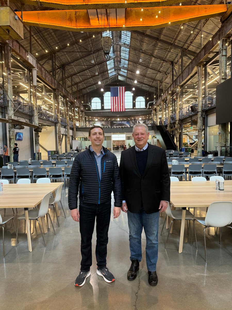 Great to have Vice President @algore by the satellite factory to see what we're building at Astranis. And see how we're helping connect some of the most underserved people around the world. Thanks again for stopping by!