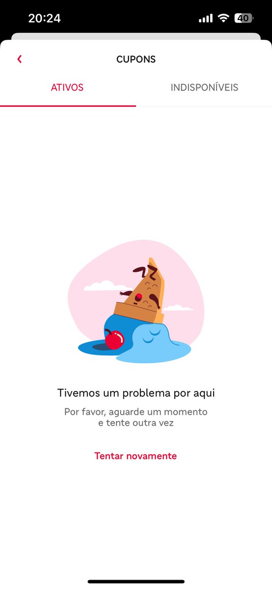 esquizotimica's tweet photo. A gente paga o clube ifood, mas na hora de fazer o pedido ✨magicamente✨ os cupons estão indisponíveis 🤡 muito bom hein @iFood https://t.co/e8DJwNH5uw