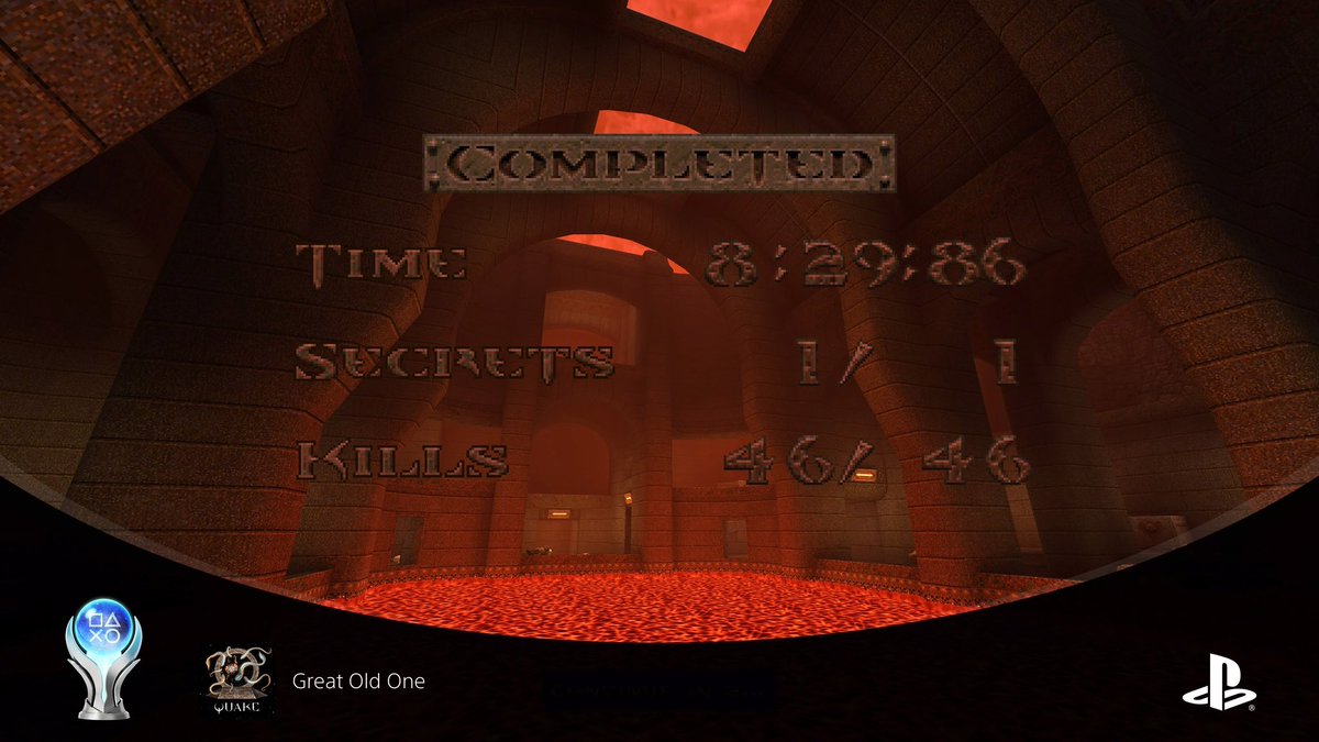 Quake Great Old One (PLATINUM) #93 Old school fps, played on PS Portal, was one of the best I’ve played on it so far, gameplay was flawless. Took my time with it, wanted to learn levels myself, a lot of trial and error, especially on nightmare mode #PS5Share #Platinumtrophy