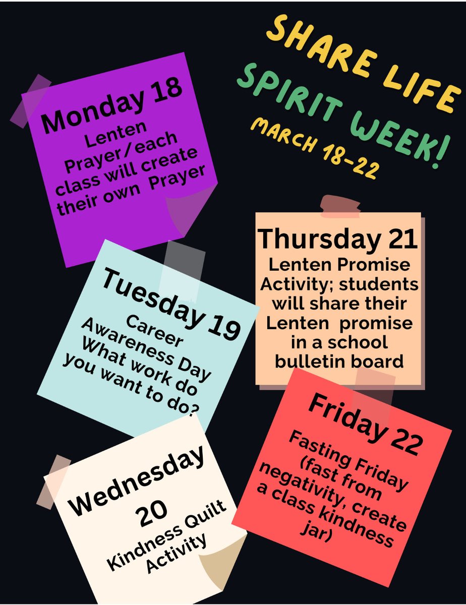 There’s always something going on at St. Rose! Looking forward to our ShareLife Spirit Week with all activities created by our YFA team! #PrayFastGive ⁦@viloriah⁩