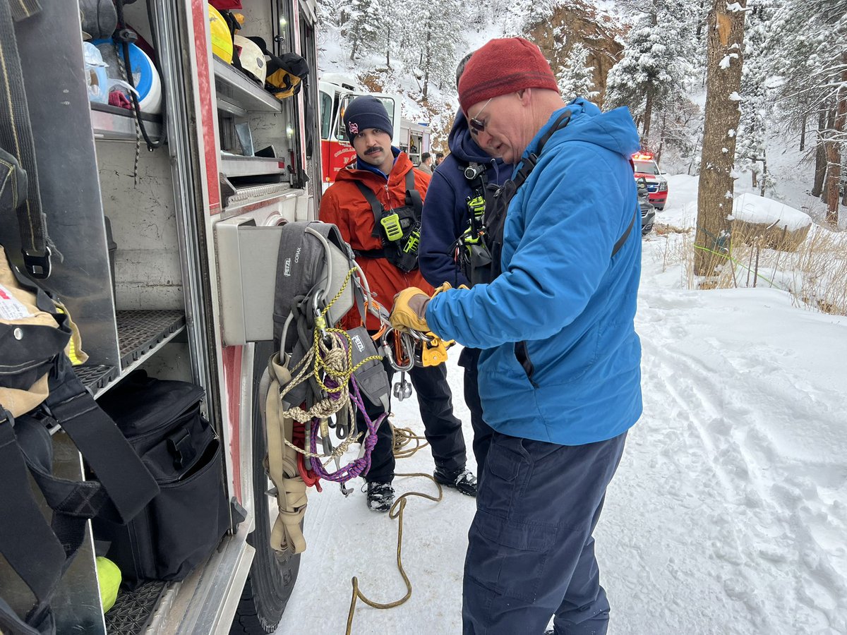 CSFDPIO's tweet image. #ColoradoSpringsFire crews are on scene of a #highangle rescue along Gold Camp Road near Tunnel 2. Gold Camp Road is currently closed and the public is asked to stay clear of the area while personnel work.