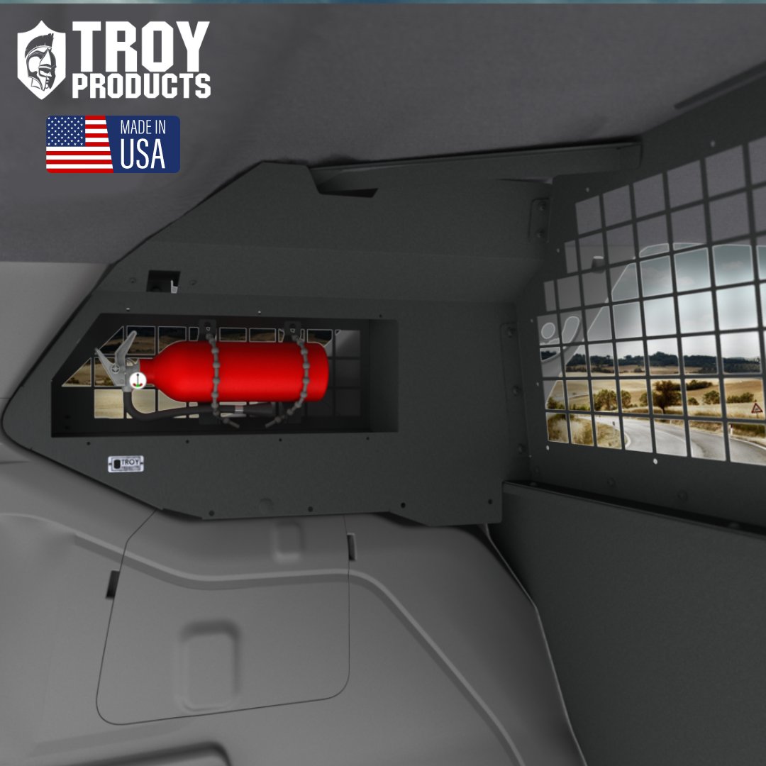 ProductsTroy's tweet photo. 🚨🚨 🚨 Keep your fleet vehicles safe and prepared with our Fire Extinguisher Mounting Bracket! Made of heavy-duty steel, this bracket securely mounts your fire extinguisher to the TROY rear partition side FX compartment.  #fleetvehicles #BuiltTroyTough #AmericanMade https://t.co/ZzoOBz9ous