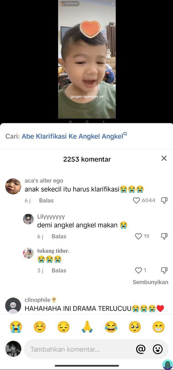 💚 guys ngakak Abe klarifikasi kemarin malam gara2 sering onty daripada angkel😭