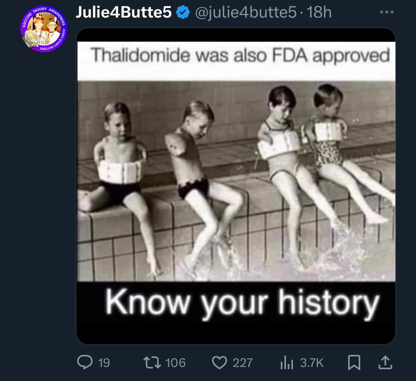 It actually wasn’t. Thalidomide was rejected for approval by the FDA due to lack of sufficient safety studies. This rejection was mostly thanks to Frances Oldham Kelsey, who stood firm on the rejection despite pressure from Big Pharma. European countries did not do the same. So,…