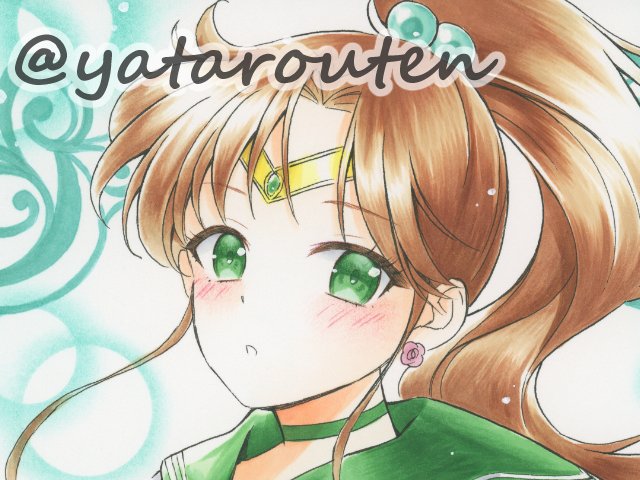 kino makoto ,sailor jupiter 1girl solo green choker green eyes brown hair green sailor collar earrings  illustration images