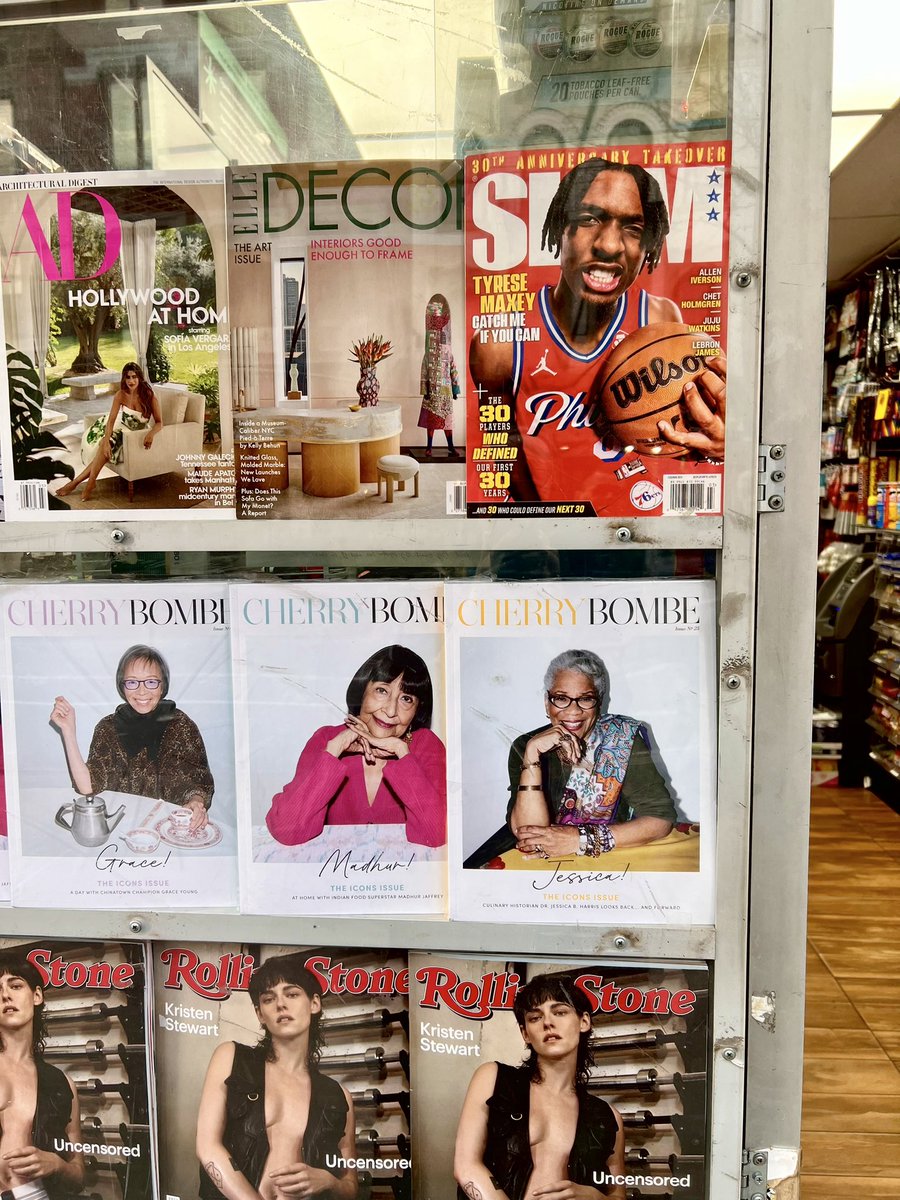Today I was rushing down the street, late for an appointment when I looked up to see Cherry Bombe covers of @africooks Madhur Jaffrey and me! Even though I knew the magazine was hitting newsstands I couldn’t believe what I was seeing! Unforgettable #InternationalWomensDay