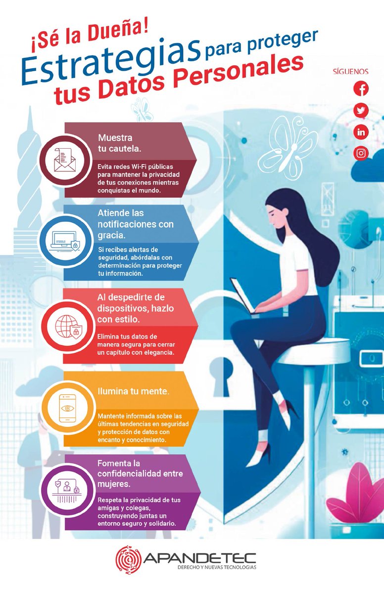 apandetec's tweet image. 🌟 En el #DíaDeLaMujer, celebramos la singularidad digital de cada mujer. Protege tus datos, sé la dueña de tu narrativa en línea y celebremos juntas la fuerza de todas. 💙🔒 #MujerEmpoderada #SeguridadDigital