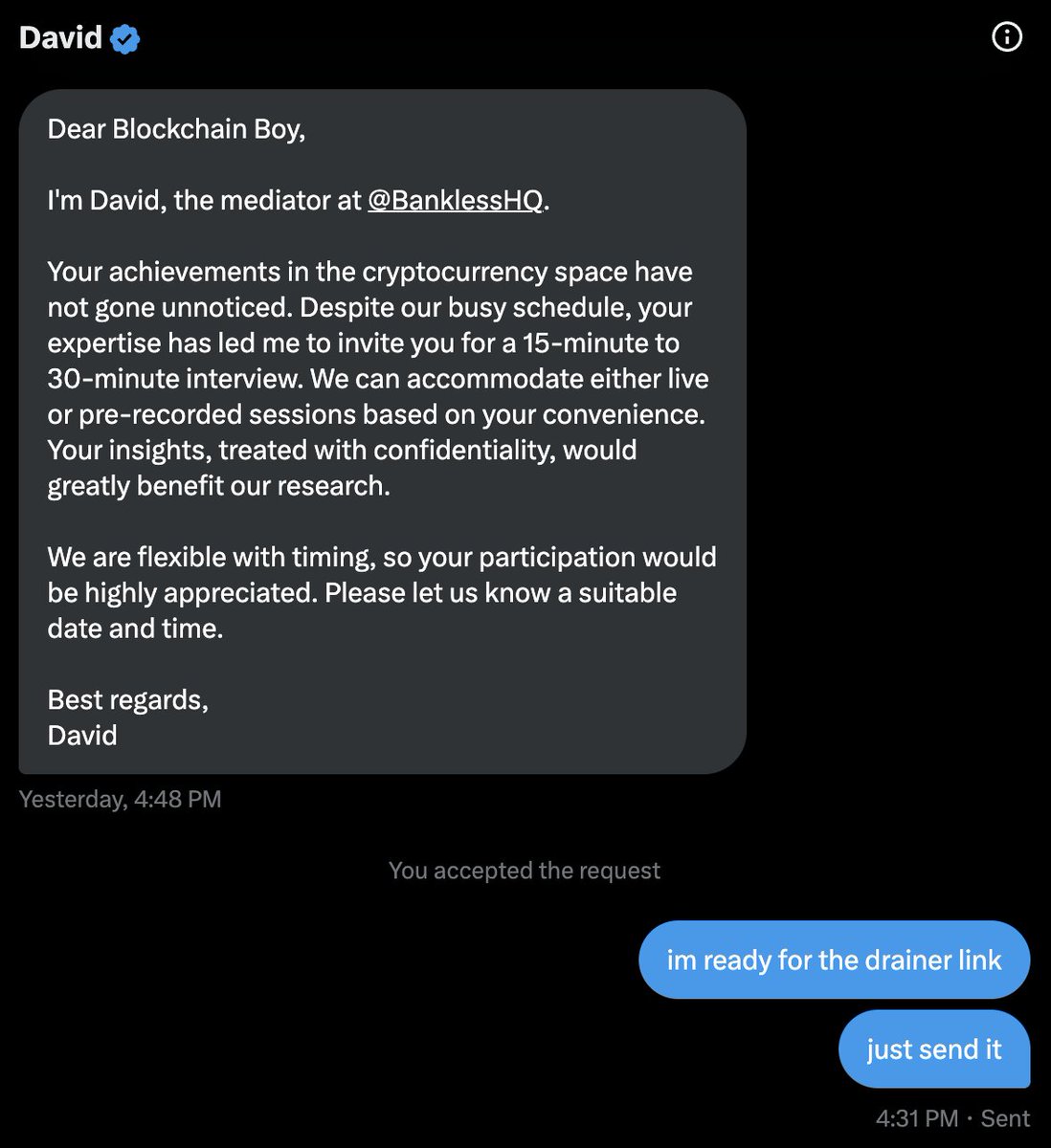 Blockchain_b0yy's tweet photo. friendly reminder to not click links you don't know and don't download PDFs you cant verify https://t.co/Pi9NeWlVeY
