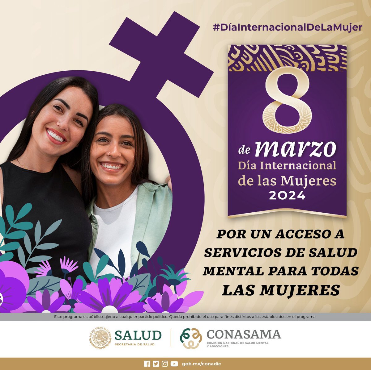 8 de marzo #DíaInternacionalDeLasMujeres

Desde #CONASAMA trabajamos por el acceso a los servicios de #SaludMental para todas las mujeres.
#PorLaSaludMental #8M

@LineaDe_LaVida
  📲 800 911 2000