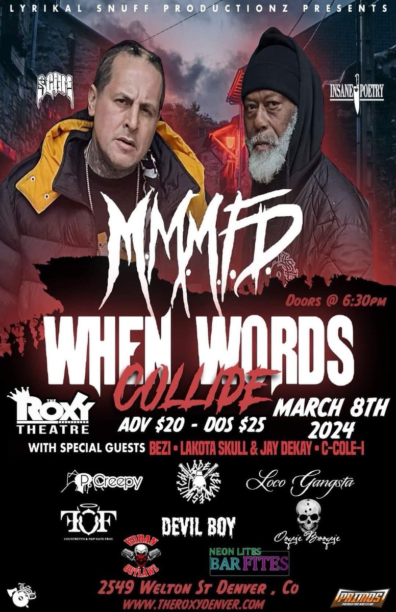 Who’s coming with us tonight!? Neon Lites Bar Fites brought to you by: Slave to the Deathmatch + M.M.M.F.D “When Words Collide” Tour = 💣💥🔥 L F G Doors @ 6:30pm ALL AGES - BAR W/I.D Get your tickets 🎟️ tickets.holdmyticket.com/tickets/427834? #neonlitesbarfites #friday #weekend