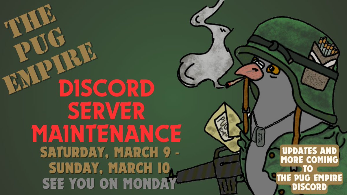 Our Discord server will be down for the weekend as we make some updates. We look to be back up by Monday. Have a great weekend!