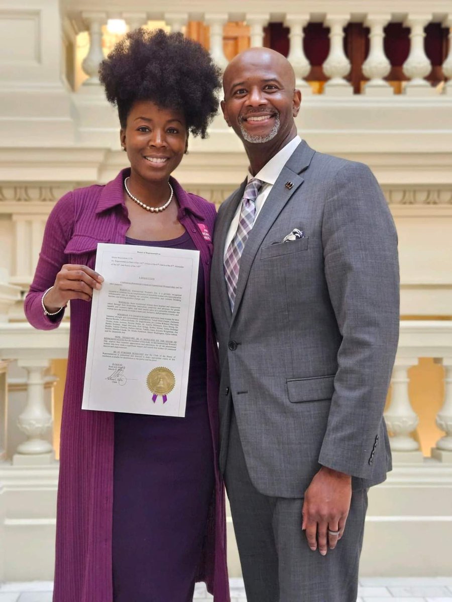 Congratulations to my wife Debra Rutledge Boddie and the other honorees for the International Women's Day Ceremony this afternoon at the Georgia State Capitol! Great job to the organizers, Rep. Miriam Paris and former Rep. Erica Adeyemi on a wonderful event.