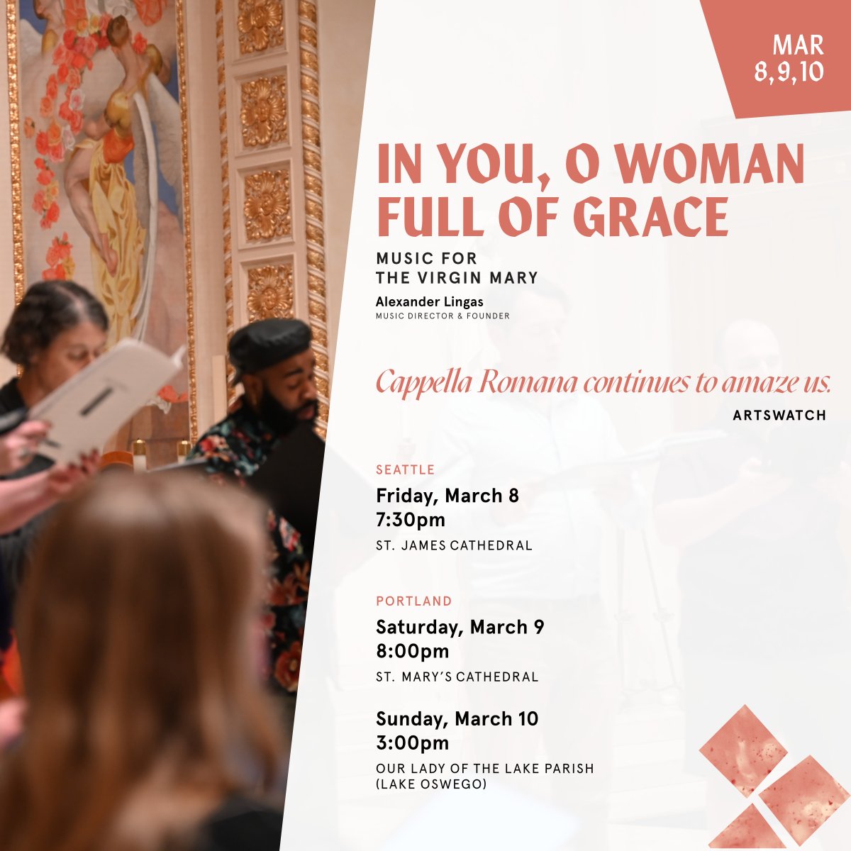From the earliest days of the Christian tradition, composers have venerated the Virgin Mary, telling the story of her life and the cosmic significance of her role. Hear these settings tonight in #Seattle, Saturday in #Portland, and Sunday in #LakeOswego. cappellaromana.org/inyou