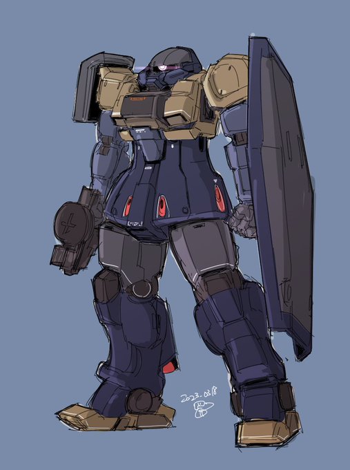 「holding shield mobile suit」 illustration images(Latest)