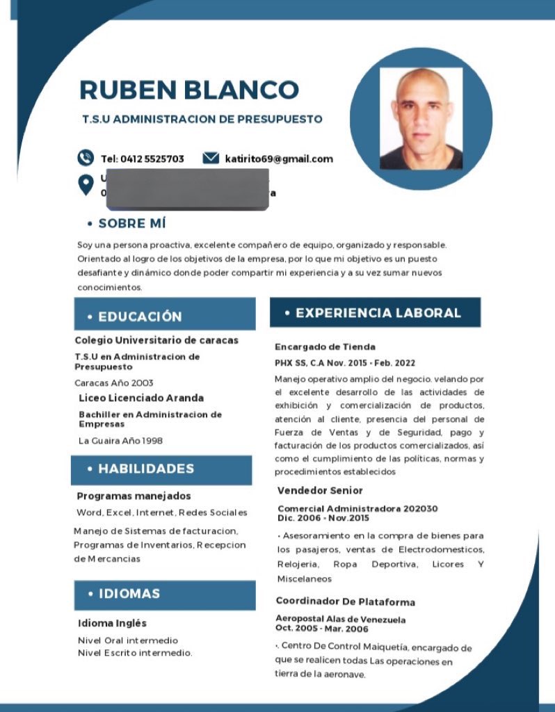 AlexaGomezDos's tweet photo. TSU en administración de presupuesto #SeBuscaEmpleo #Caracas #LaGuaira
Contacto @Ruben_blanco https://t.co/jdjiuxDWKB