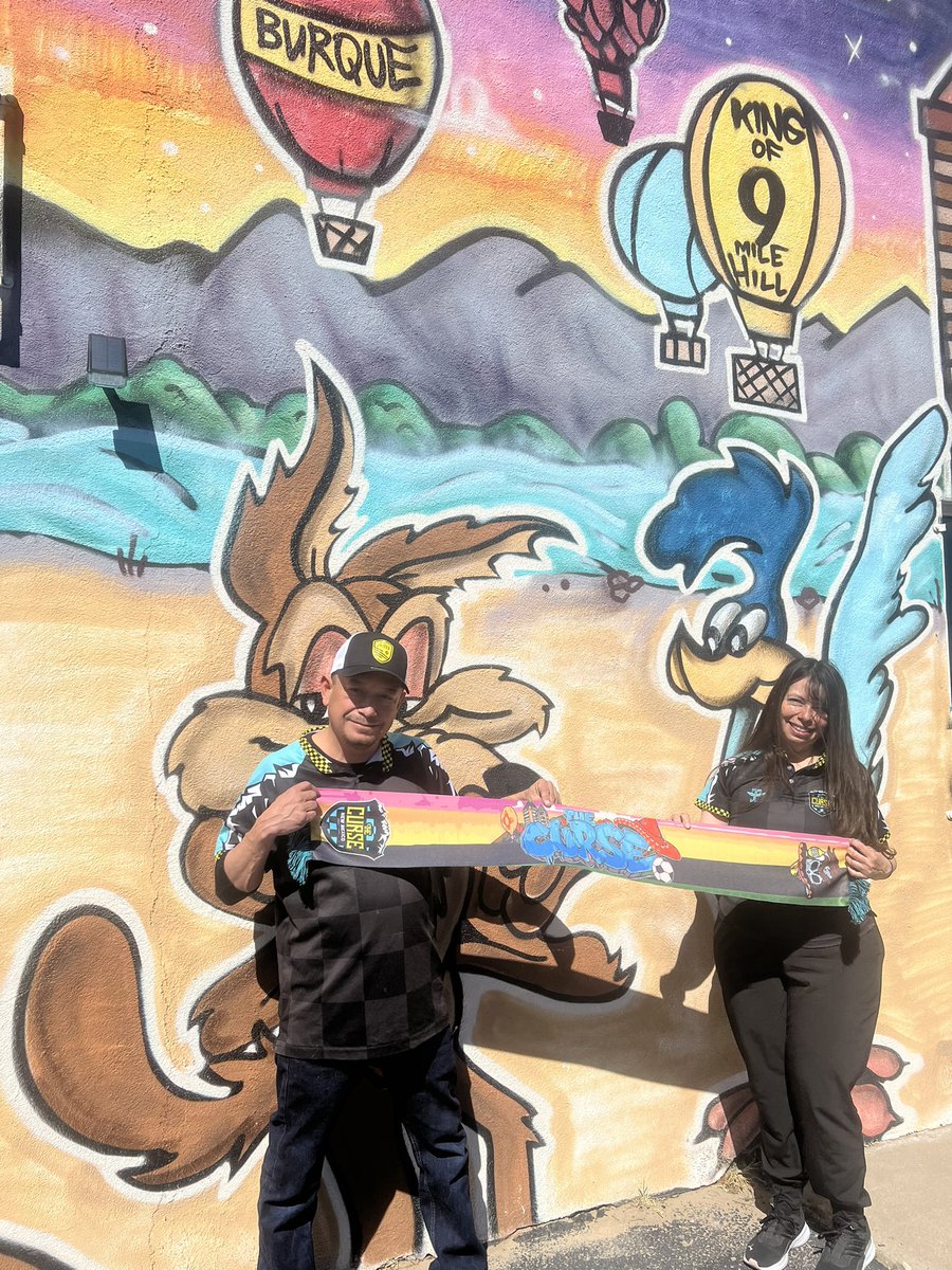 TheCurseNM's tweet photo. It’s time! The 2024 season scarf IS HERE!!! Done by local artist and Curse member Roc Ism this year’s scarf touches on the street art style of New Mexico! Get your’s today on the CHANT app or throughout the season at Curse tailgates! #becursed #somosunidos #nmtrue https://t.co/oJXBaf1sfy