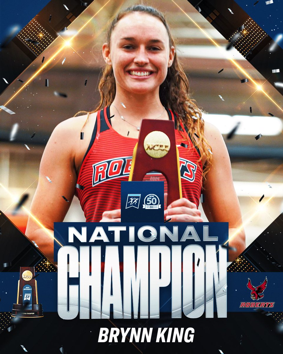 Brynn King of Robert’s Wesleyan is the #D2WITF pole vault National Champion‼️ Her mark of 4.65m sets a new DII record‼️‼️ #MakeItYours