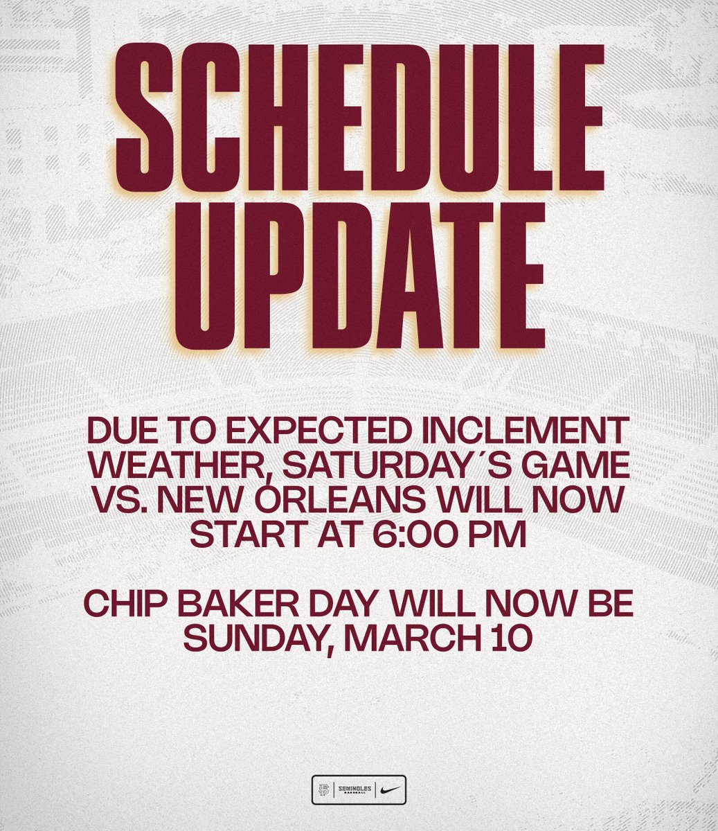 🚨🚨 Due to weather we are moving tomorrow's game to 6:00 PM 👇