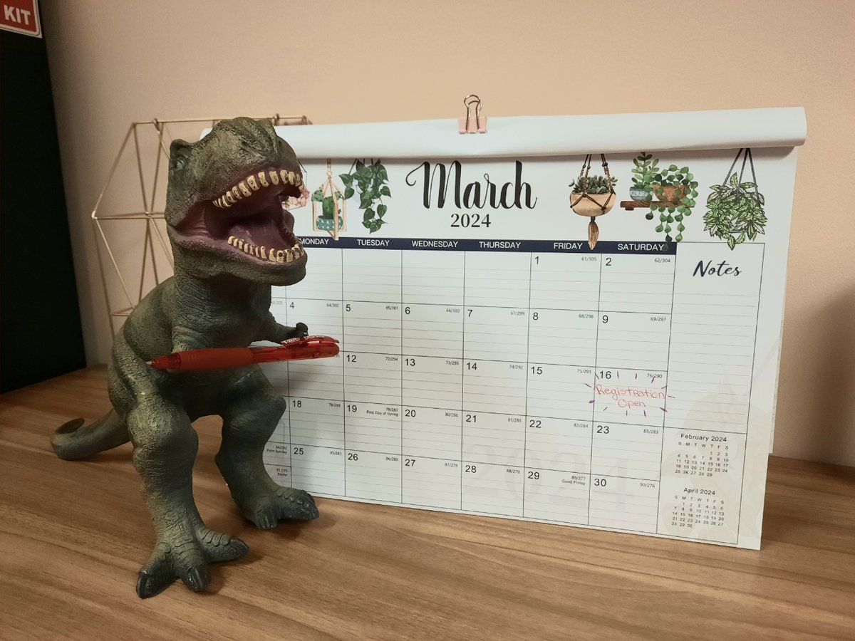 Francis marked HIS calendar to register for Spring and Summer classes on Saturday, March 16th. You'd better mark yours, too!
#majesticcorvallis #corvallisparksandrec #francisthedinosaur