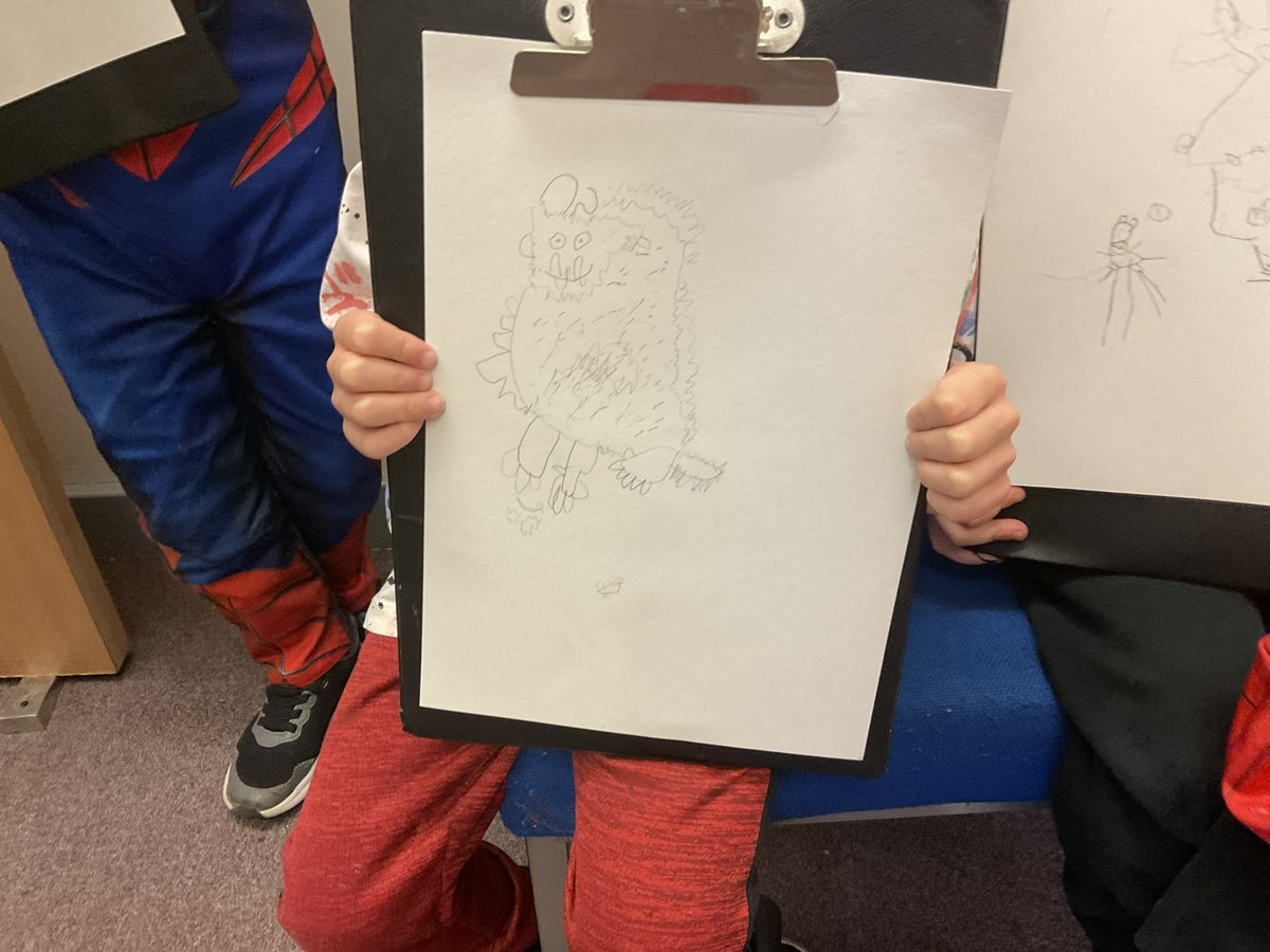 CragsSchool's tweet photo. During World Book Day our Reception children produced some fabulous artwork of the characters they were focusing on! We were so pleased with our results, showing ‘perseverance’ when it got tricky!😊💙 https://t.co/4sV9seOJw3