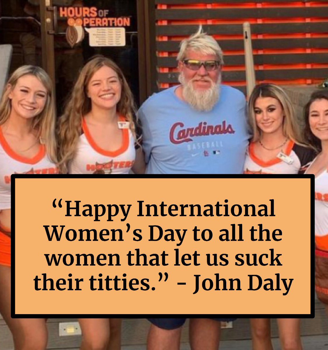 John Daly was nice enough to acknowledge International Women’s Day ❤️