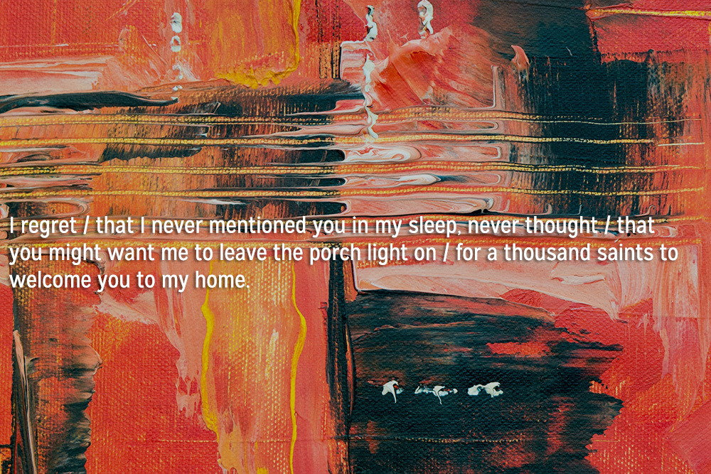 Congrats to the winner of our 2023 Grisly & Grotesque challenge, Stephanie Saywell! “I regret / that I never mentioned you in my sleep, never thought / that you might want me to leave the porch light on / for a thousand saints to welcome you to my home.” palettepoetry.com/2024/03/08/car…