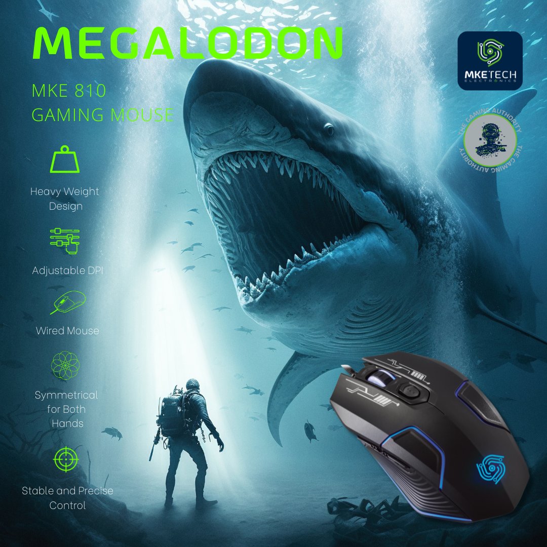 MEGALODON - Take a bite out of your competitors!

#mketechelectronics #thegamingauthority #mketech #quality #gaming #experience #mice #mouse #computeraccessories #inovation #computerhardware #highperformance #comfort #ergonomics #gamingdevice #performance #design #mke810