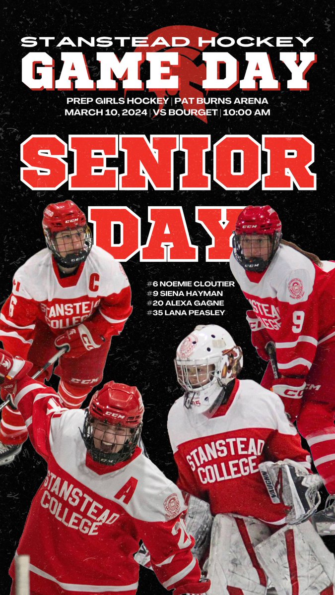 SC_Spartans1872's tweet photo. ‼️GAMEDAY‼️
✨SENIOR DAY✨
Celebrate our seniors starting at 10:00am with Prep Girls Hockey vs Bourget. The Prep Boys Hockey take on BCS at 12:00pm &amp; our Varsity Boys Hockey wrap up the day with a 2:00pm game vs BCS. Come to the Pat Burns Arena to celebrate and catch some hockey! https://t.co/hyLeK7WVHC