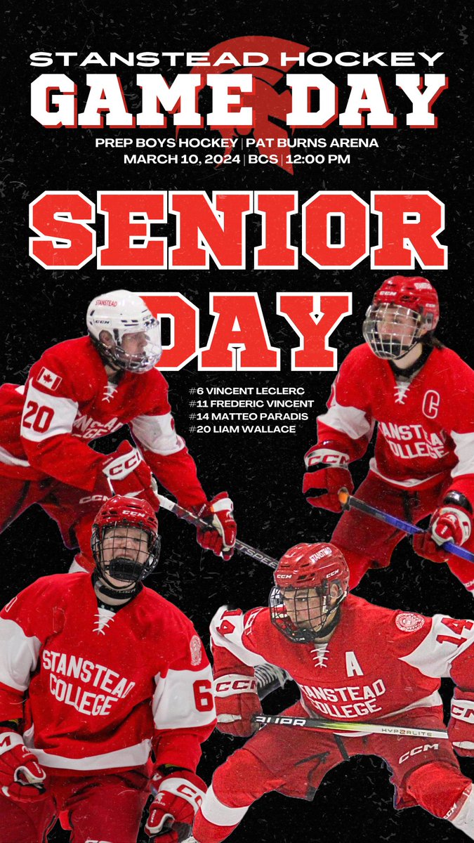 SC_Spartans1872's tweet photo. ‼️GAMEDAY‼️
✨SENIOR DAY✨
Celebrate our seniors starting at 10:00am with Prep Girls Hockey vs Bourget. The Prep Boys Hockey take on BCS at 12:00pm &amp; our Varsity Boys Hockey wrap up the day with a 2:00pm game vs BCS. Come to the Pat Burns Arena to celebrate and catch some hockey! https://t.co/hyLeK7WVHC