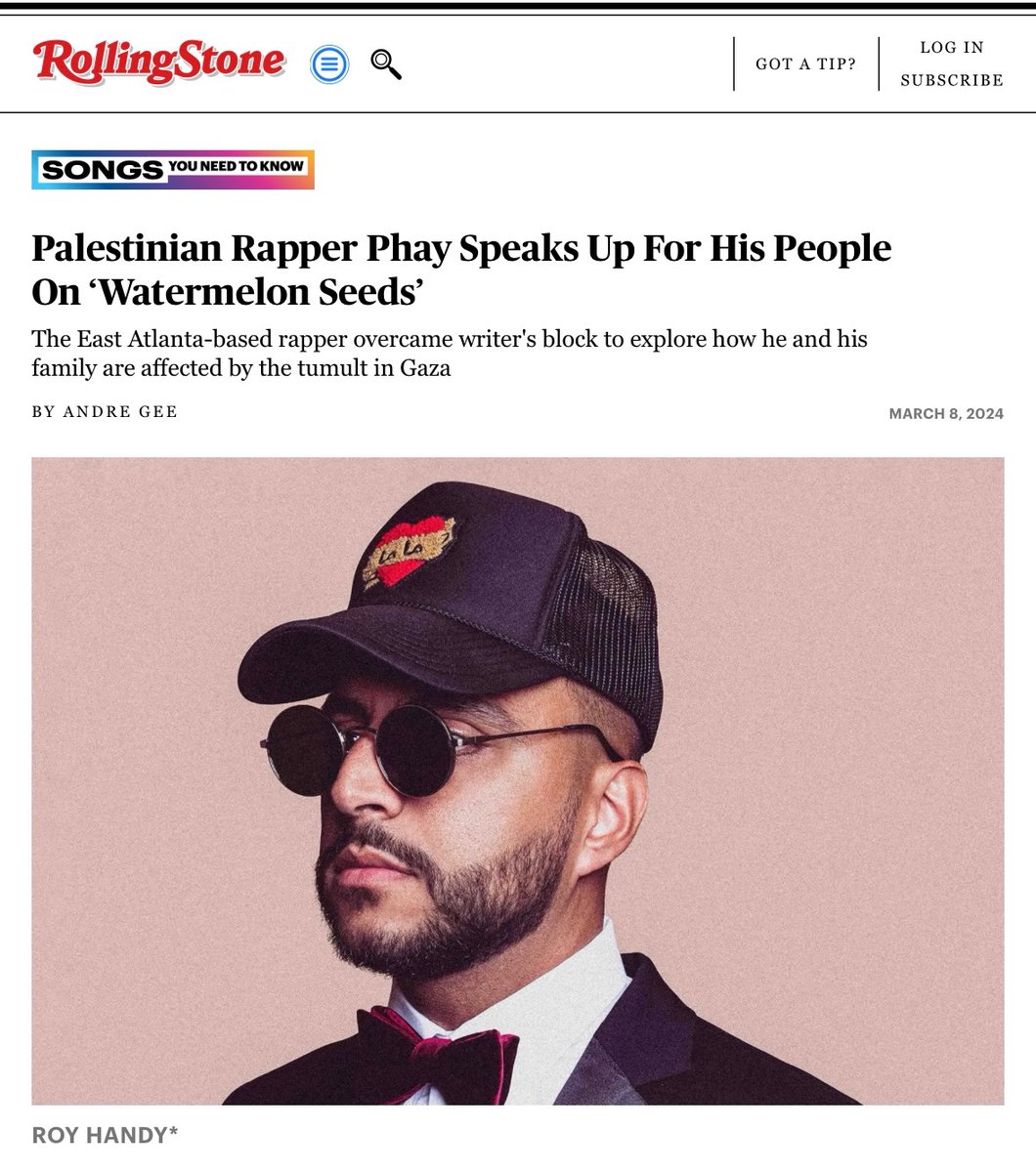 “<a href="/Phayweather/">Phay</a> raps, ‘We ain’t got no uniforms, just track pants and flip-flops,’ highlighting the misrepresentation of what’s happening in Gaza as a war.” Interview and analysis by <a href="/andrejgee/">𝚊𝚓𝚐</a> rollingstone.com/music/music-fe…