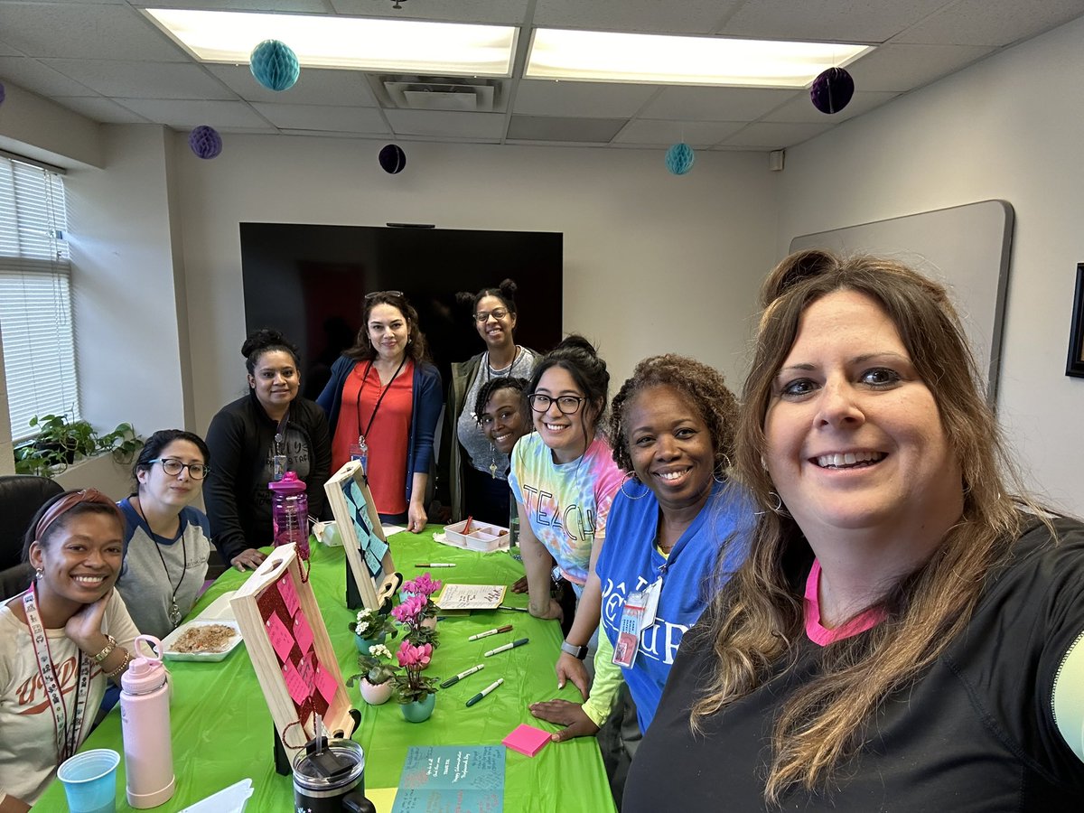 Today we transformed our ARD room into a party room and treated our diagnostician and diagnostician clerk to lunch and cupcakes! Vides and Anrubio rocks! 💕 @LivelyEagles @qflynn_quinn @MsCabralSPED