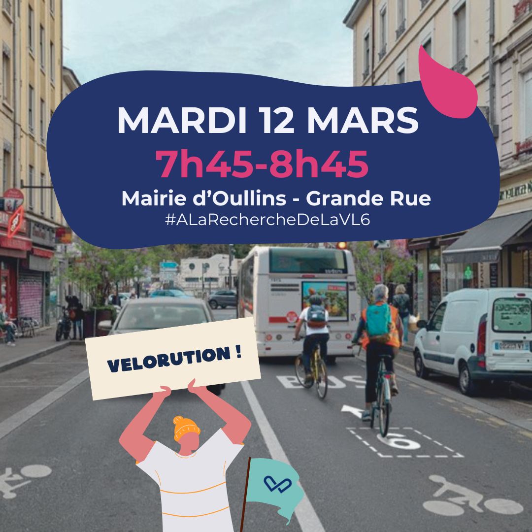 LaVilleaVelo's tweet photo. 🚨#VELORUTION À la recherche de la #VL6 à #Oullins‼️
N’oublions pas : la grande majorité des Oullinois (63%) rêvent d’un centre ville et d’une Grande Rue plus apaisés👭🚶🏼‍♂️, avec moins de traffic automobile🟰créons une vraie alternative🚲pour tous !
https://t.co/RBAJltLBzh https://t.co/UItgSyima1