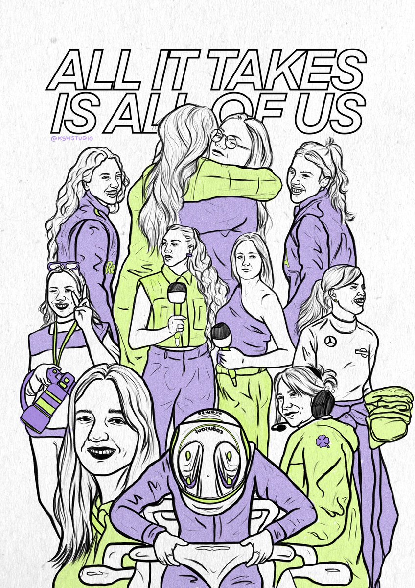 SEE IT. BE IT. this drawing is a start to a massive project. I’ll add more and more women in this amazing community. This will be a reminder to everyone that women are here to stay. @FemalesinMSport #IWD #WomenInMotorsport