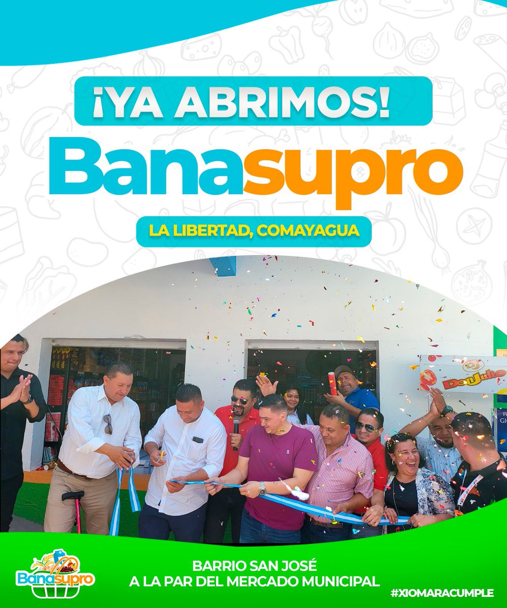 Gracias al apoyo de la Presidenta @XiomaraCastroZ, y de nuestros proveedores, hoy BANASUPRO llega para traer productos de alta calidad y a los mejores precios a las familias de La Libertad, Comayagua. ¡Somos La Tienda del Pueblo! #XiomaraCumple