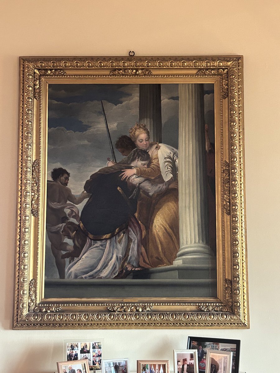 FrancesLanitou's tweet photo. #DutchDays Did you know that Cyprus was an overseas possession of Republic of Venice (1489- 1571)? Mille grazie dear colleague Amb. Giorgio Novello for this very interesting gathering of Venetians & friends of Venice. Here pictured in front of Veroneseโs โVenice embracing Cyprusโ https://t.co/IsSAs7ftVH