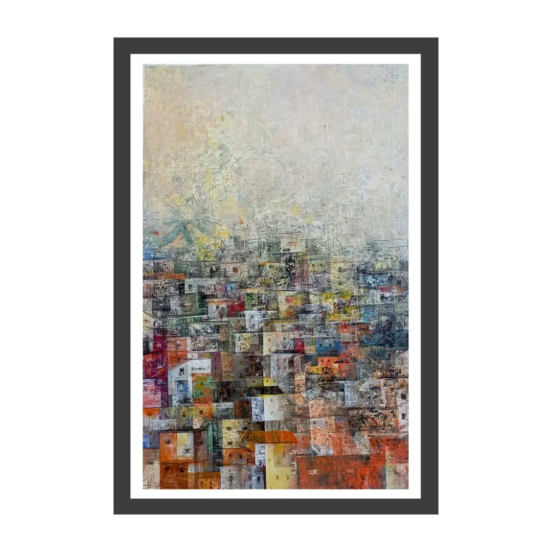 mohank02's tweet photo. Cityscape painting, Acrylic on canvas, 25 x 16 in. Each https://t.co/7toflirU81