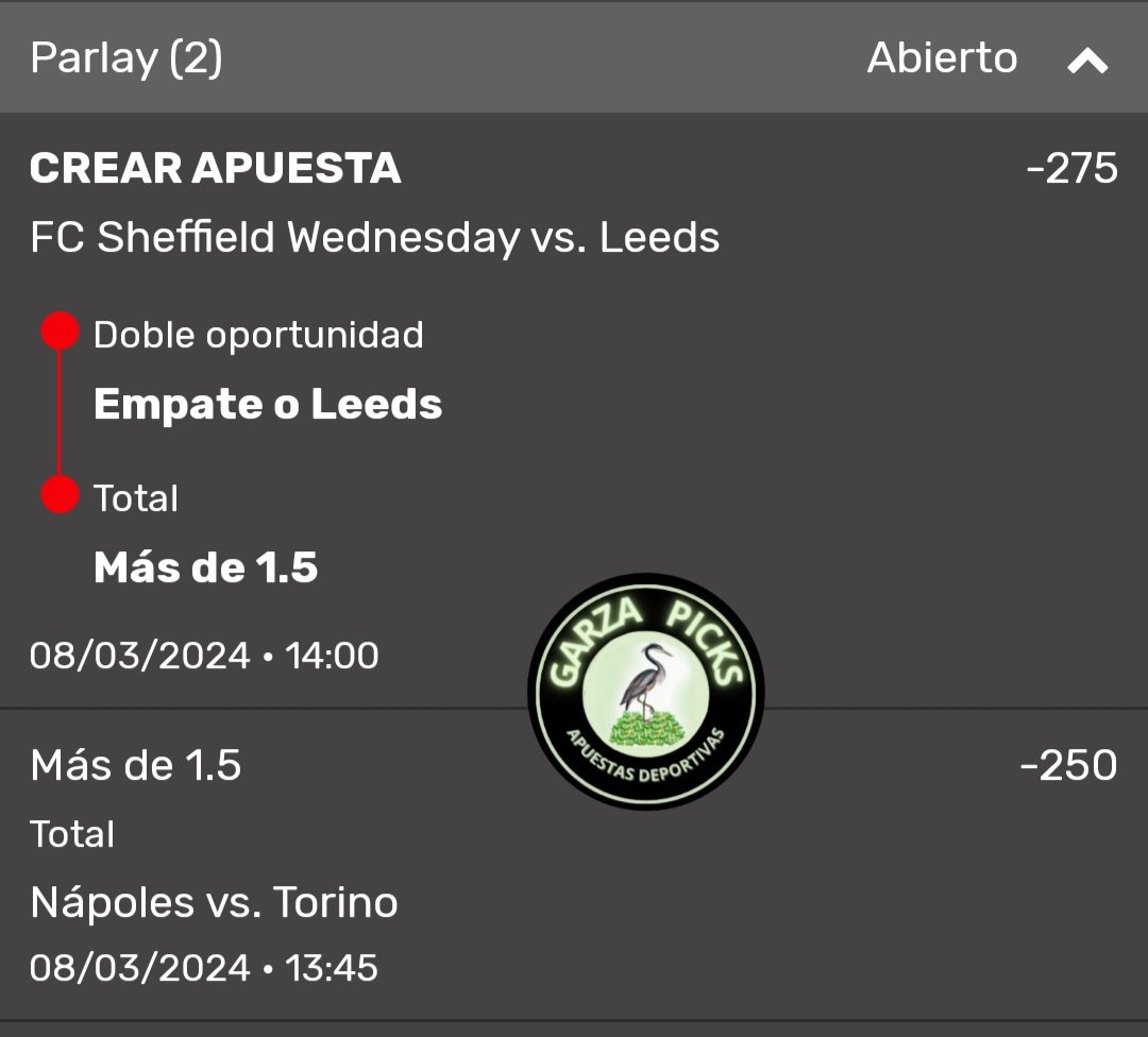 GarzaBets1's tweet photo. 4️⃣🦩🦩 El dia de hoy vamos a jugar esta apuesta un poco ratonera
-Leeds D.O y O. 1.5 goles
-O. 1.5 goles en Napoli vs Torino
     MOMIO: -110
Les dejo mi telegram, unanse
https://t.co/cVT1jEf0PK

#GarzaPicks 🦩🦩  #sigueme #apuestasdeportivas #FreePicks https://t.co/bSxFH9X3pe
