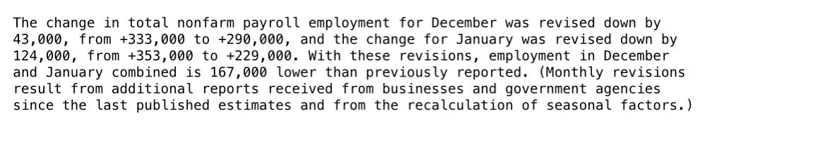 marketsgobrr's tweet photo. @KobeissiLetter Interesting that job revisions continue to happen in the 10s of thousands each month. Source: https://t.co/oTon6hPZM1 https://t.co/E7QRpGMKd8