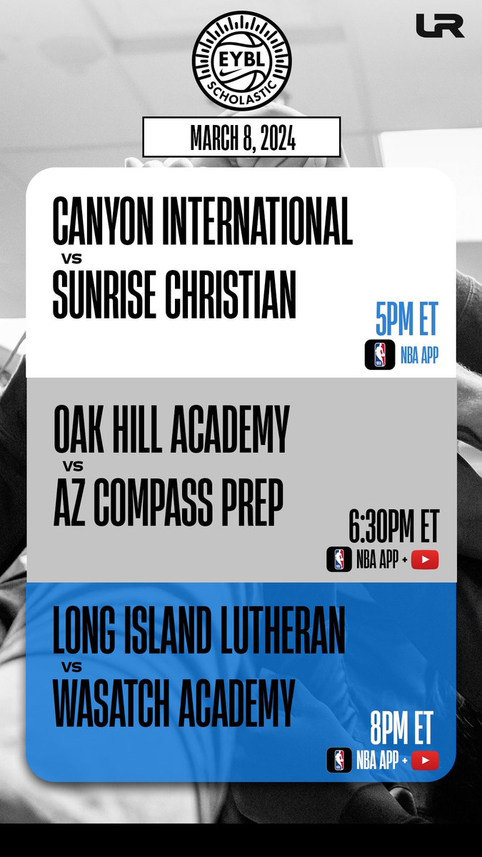 EYBL Scholastic is live from Augusta, GA tonight with a big time triple header🍿