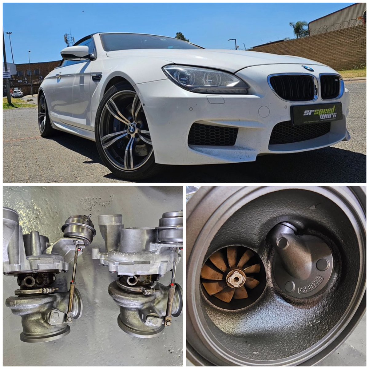 SR_Speedworx's tweet photo. The thirsty V8...

BMW F13 M6 visited us to sort out issues with drivetrain warnings.
The turbochargers were an issue due to mileage and age.

Had them reconditioned and had the wastegates repaired at the same time.

Back to boost baby! https://t.co/La3PQccpcw